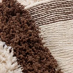 Alfombras redondeadas - Sagres Natural Cotton Shaggy (blanco roto/marrón)