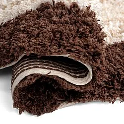 Alfombras redondeadas - Sagres Natural Cotton Shaggy (blanco roto/marrón)