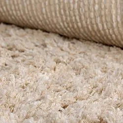 Alfombras redondeadas - Sagres Natural Cotton Shaggy (blanco roto/marrón)