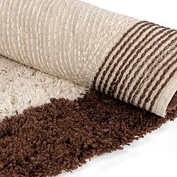 Alfombras redondeadas - Sagres Natural Cotton Shaggy (blanco roto/marrón)
