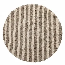 Alfombras redondeadas - Thira Stripe Cotton Shaggy (crema/taupe)