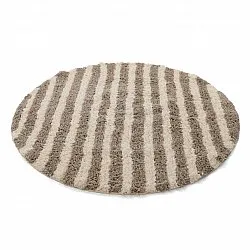 Alfombras redondeadas - Thira Stripe Cotton Shaggy (crema/taupe)