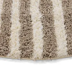 Alfombras redondeadas - Thira Stripe Cotton Shaggy (crema/taupe)