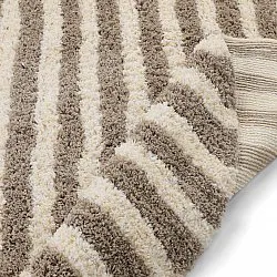 Alfombras redondeadas - Thira Stripe Cotton Shaggy (crema/taupe)