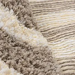 Alfombras redondeadas - Thira Stripe Cotton Shaggy (crema/taupe)