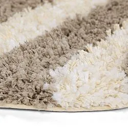 Alfombras redondeadas - Thira Stripe Cotton Shaggy (crema/taupe)