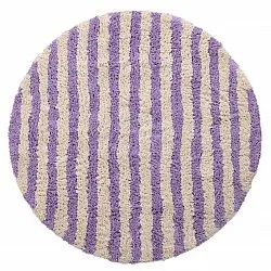 Alfombras redondeadas - Thira Stripe Cotton Shaggy (crema/violeta claro)