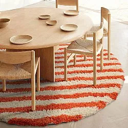 Alfombras redondeadas - Thira Stripe Cotton Shaggy (amarillo claro/naranja claro)