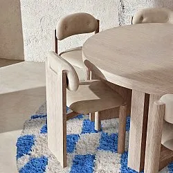 Alfombras redondeadas - Atrani Natural Cotton Shaggy (azul)