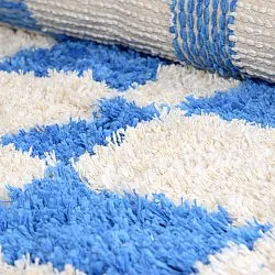 Alfombras redondeadas - Atrani Natural Cotton Shaggy (azul)