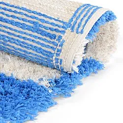 Alfombras redondeadas - Atrani Natural Cotton Shaggy (azul)