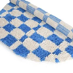 Alfombras redondeadas - Atrani Natural Cotton Shaggy (azul)
