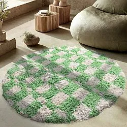 Alfombras redondeadas - Atrani Natural Cotton Shaggy (verde)