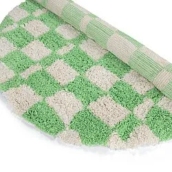 Alfombras redondeadas - Atrani Natural Cotton Shaggy (verde)