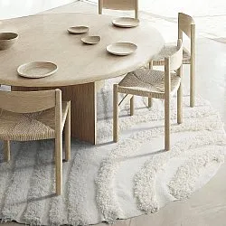 Alfombras redondeadas - Cazorla Natural Cotton Shaggy (blanquecino)