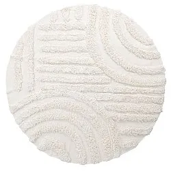 Alfombras redondeadas - Cazorla Natural Cotton Shaggy (blanquecino)