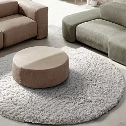 Alfombras redondeadas - Combarro Solid Cotton Shaggy (crema)