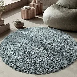Alfombras redondeadas - Combarro Solid Cotton Shaggy (azul claro)