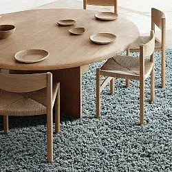Alfombras redondeadas - Combarro Solid Cotton Shaggy (azul claro)