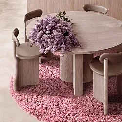 Alfombras redondeadas - Combarro Solid Cotton Shaggy (rosa claro)
