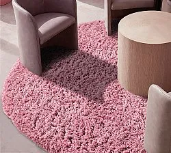 Alfombras redondeadas - Combarro Solid Cotton Shaggy (rosa claro)