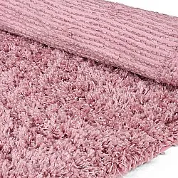 Alfombras redondeadas - Combarro Solid Cotton Shaggy (rosa claro)