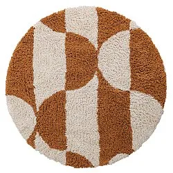 Alfombras redondeadas - Kalymnos Natural Cotton Shaggy (blanco roto/ocre)