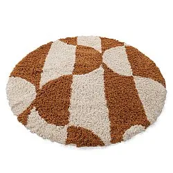 Alfombras redondeadas - Kalymnos Natural Cotton Shaggy (blanco roto/ocre)