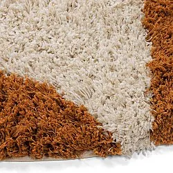 Alfombras redondeadas - Kalymnos Natural Cotton Shaggy (blanco roto/ocre)
