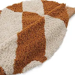Alfombras redondeadas - Kalymnos Natural Cotton Shaggy (blanco roto/ocre)