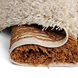 Alfombras redondeadas - Kalymnos Natural Cotton Shaggy (blanco roto/ocre)