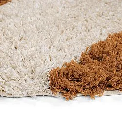 Alfombras redondeadas - Kalymnos Natural Cotton Shaggy (blanco roto/ocre)