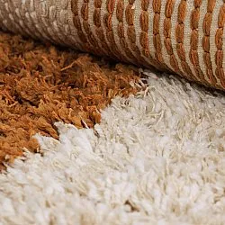 Alfombras redondeadas - Kalymnos Natural Cotton Shaggy (blanco roto/ocre)