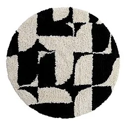 Alfombras redondeadas - Marvao Natural Cotton Shaggy (blanco roto/negro)