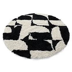 Alfombras redondeadas - Marvao Natural Cotton Shaggy (blanco roto/negro)