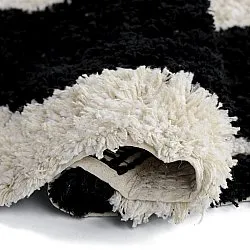 Alfombras redondeadas - Marvao Natural Cotton Shaggy (blanco roto/negro)