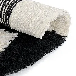 Alfombras redondeadas - Marvao Natural Cotton Shaggy (blanco roto/negro)