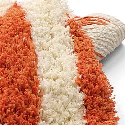 Alfombras redondeadas - Thira Stripe Cotton Shaggy (amarillo claro/naranja claro)