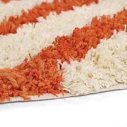 Alfombras redondeadas - Thira Stripe Cotton Shaggy (amarillo claro/naranja claro)