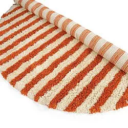 Alfombras redondeadas - Thira Stripe Cotton Shaggy (amarillo claro/naranja claro)