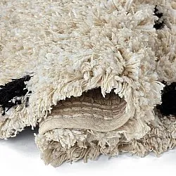 Alfombras redondeadas - Soria Natural Cotton Shaggy (blanco roto/negro)