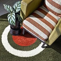 Alfombras redondeadas - Alsace (verde/blanco/naranja)