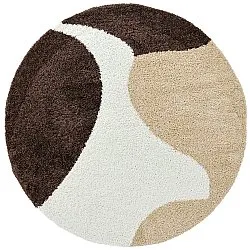 Alfombras redondeadas - Chiniot (marrón/beige/blanco)