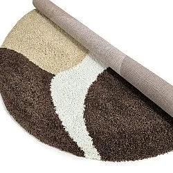 Alfombras redondeadas - Chiniot (marrón/beige/blanco)