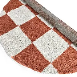 Alfombras redondeadas - Gordes (naranja/blanco)