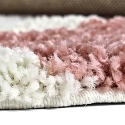 Alfombras redondeadas - Gordes (rosa/blanco)