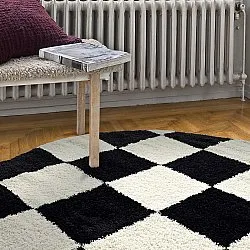 Alfombras redondeadas - Gordes (negro/blanco)