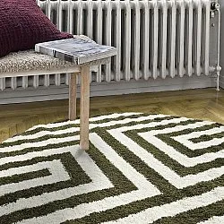 Alfombras redondeadas - Imilchil (blanco/verde)