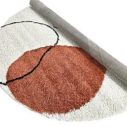 Alfombras redondeadas - Sanghar (blanco/naranja/verde)