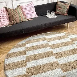 Alfombras redondeadas - Tamri (beige/blanco)